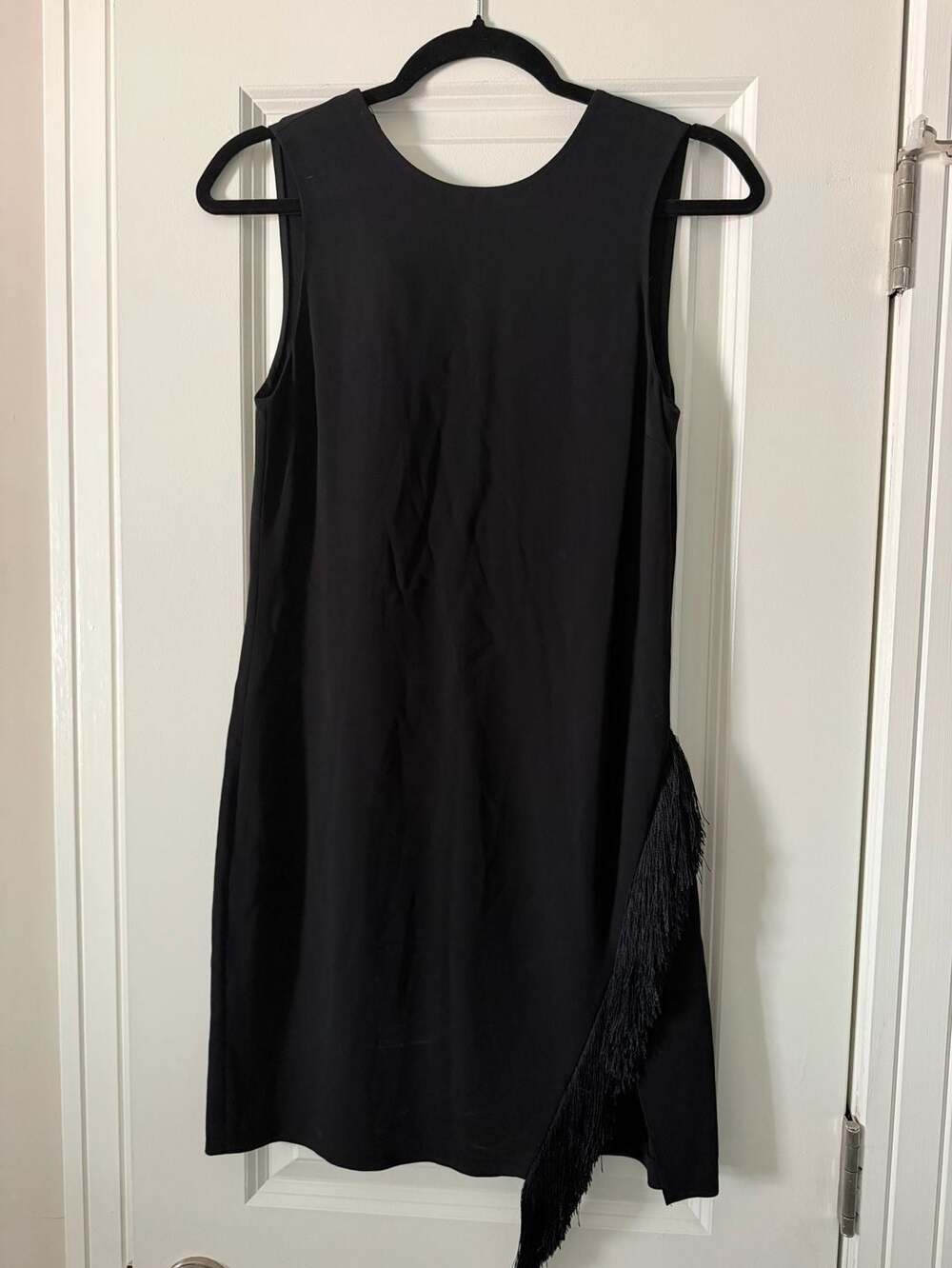A.L.C. Lottman Asymmetric Fringe Mini Dress Black Size 0
